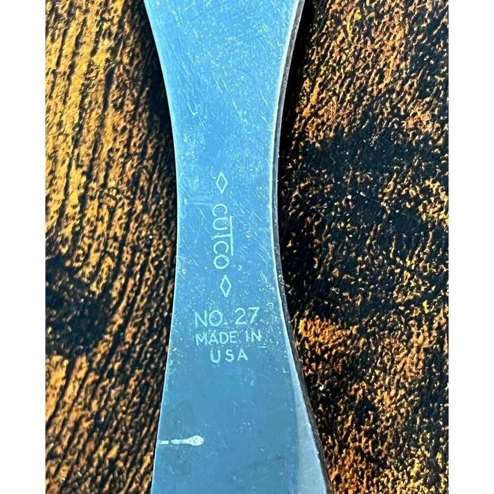 Vintage Cutco No 27 Carving Turning Serving Fork with Brown Wood Handle USA Made